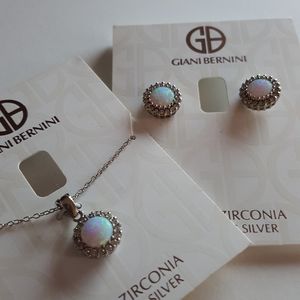 Giani Bernini 925, CZ, and genuine opal set